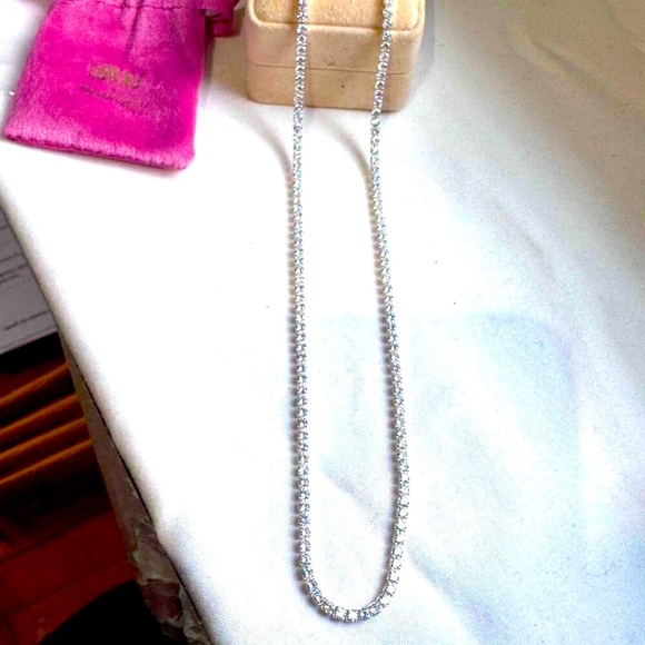 💎 LUV AJ x Alyssa Lynch Prong-Set Silver Tennis Necklace – Total Showstopper! - Picture 9 of 16